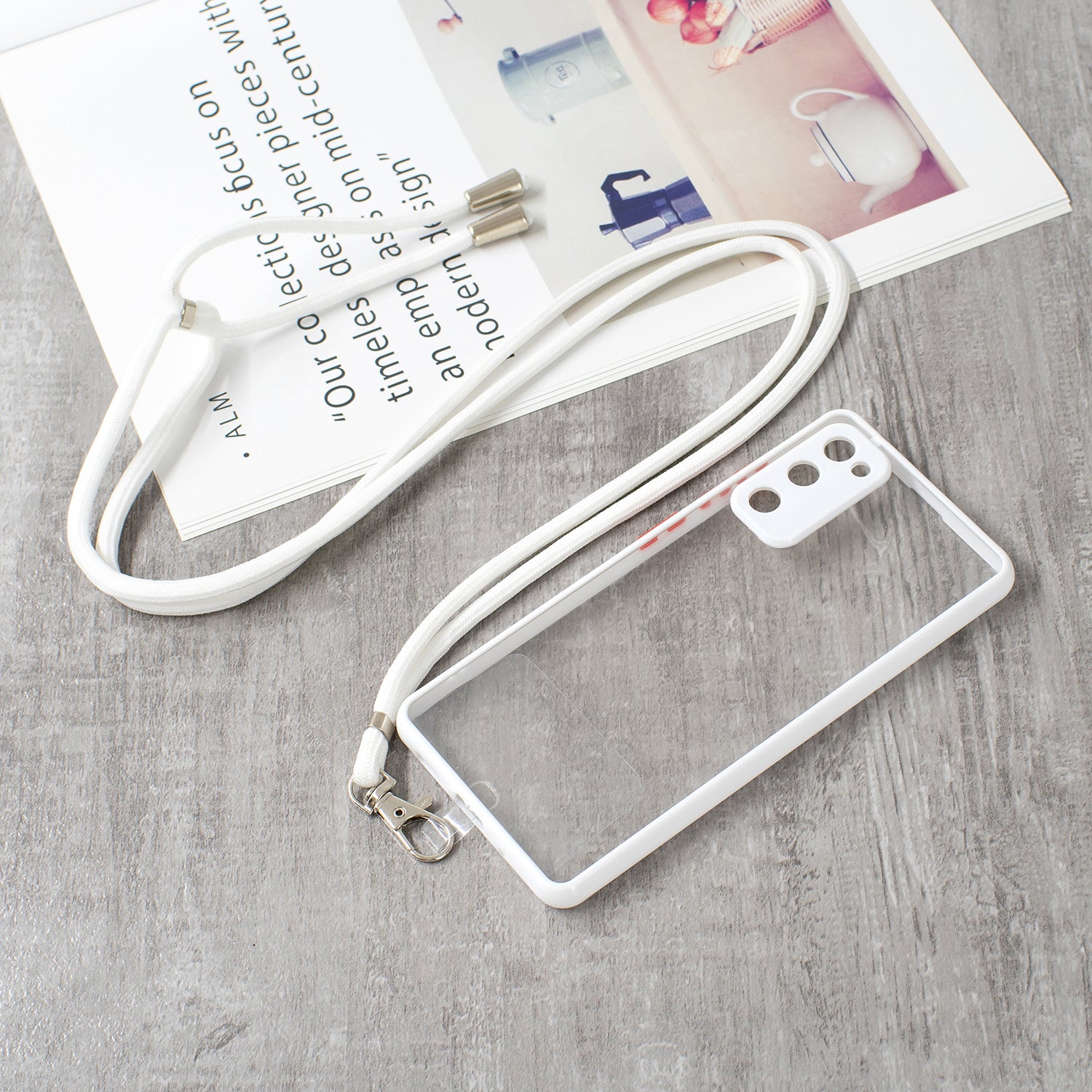 Transparent TPU + Acrylic Back Phone Cover Shell with Lanyard for Samsung Galaxy S20 FE 2022/S20 FE 4G/S20 FE 5G/S20 Lite - White Transparent TPU + Acrylic Back Phone Cover Shell with Lanyard for Samsung Galaxy S20 FE 2022/S20 FE 4G/S20 FE 5G/S20 Lite - White